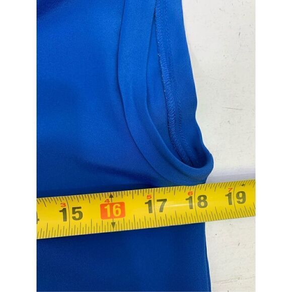 J Crew Royal Blue Chiffon Blouse Size 00 - Picture 5 of 6